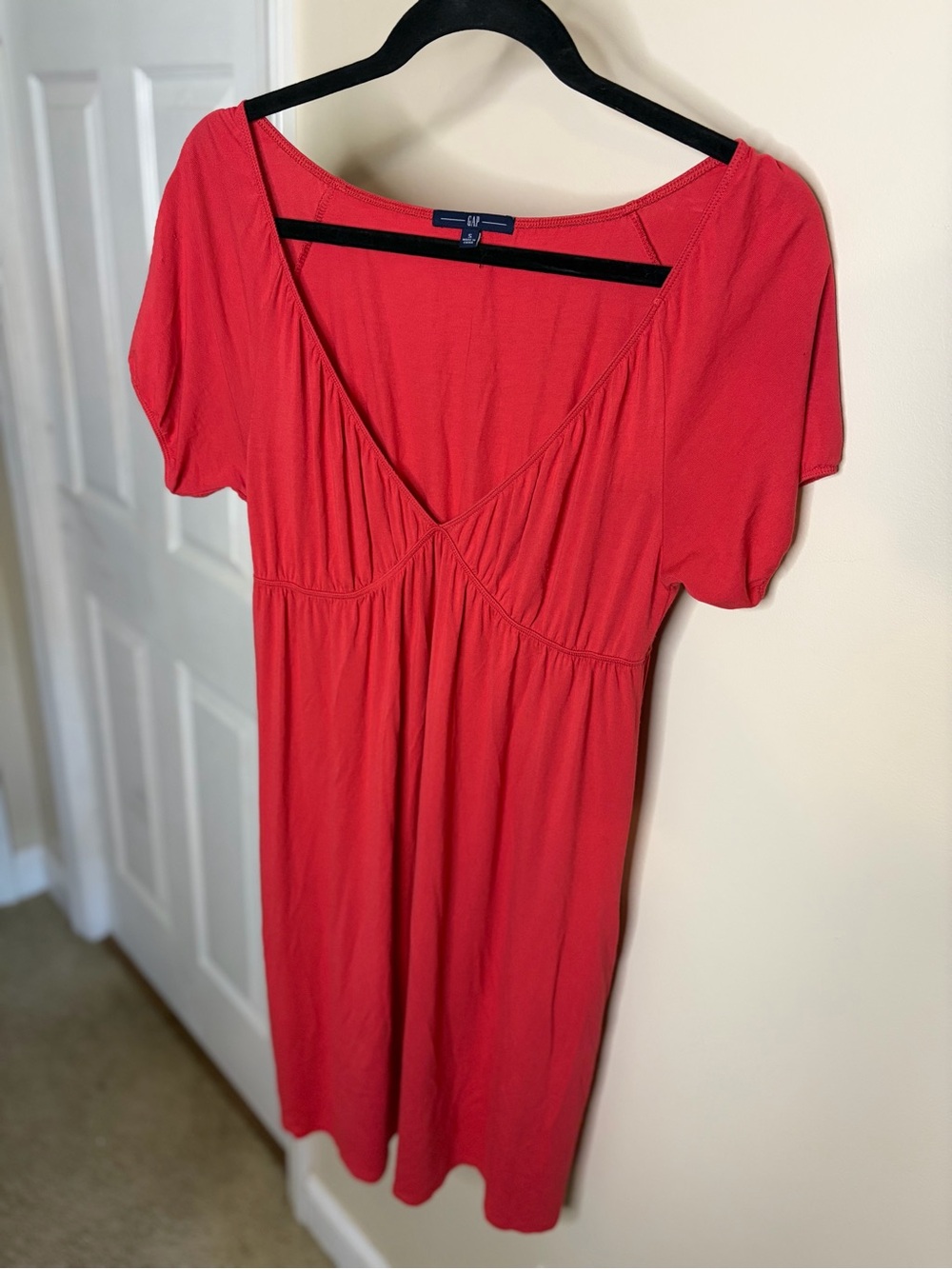 Gap Red Scoop-Neck Short Sleeve Dress #1323